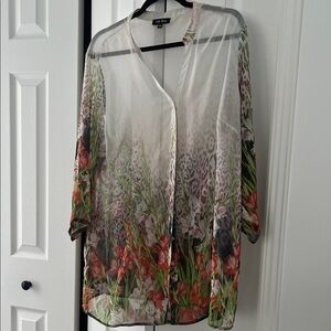 Floral Sheer Blouse - Multicolor